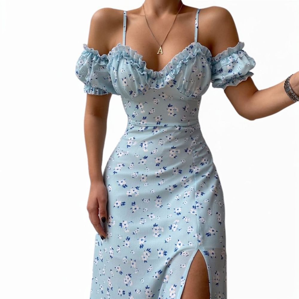 Women Summer Floral Dress Fren - French Vintage Floral Midi Dress 评论和价格