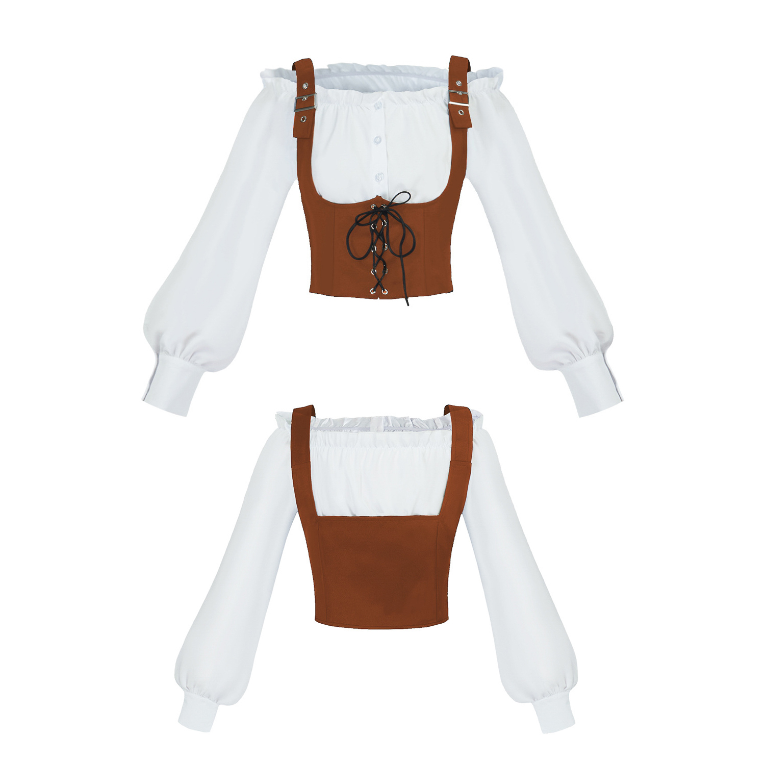 Renaissance 2 Piece Costume Se - Blouses 评论和价格