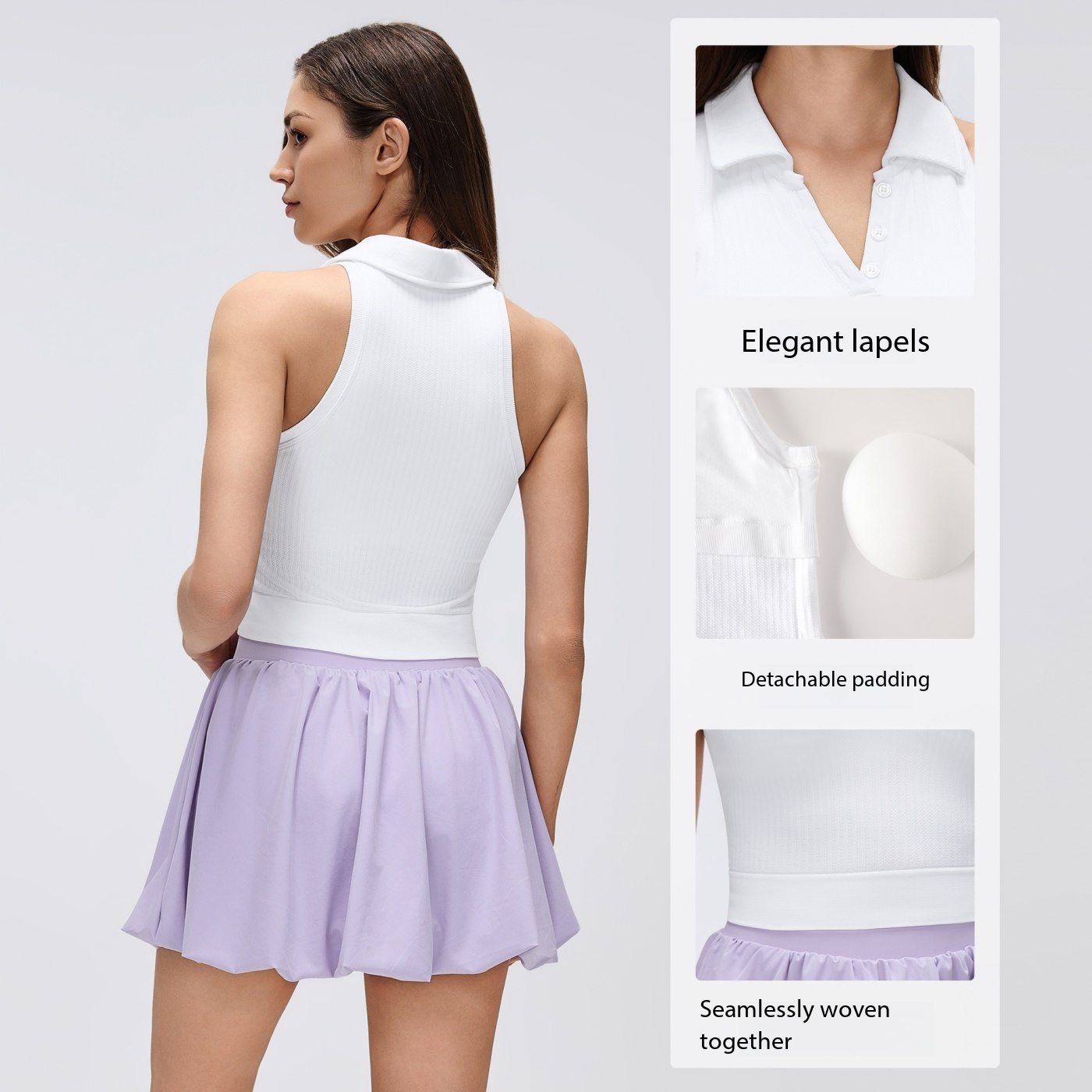 Lemon Women Ribbed Polo Neck S - Seamless Ribbed Workout Tank Top 评论和价格