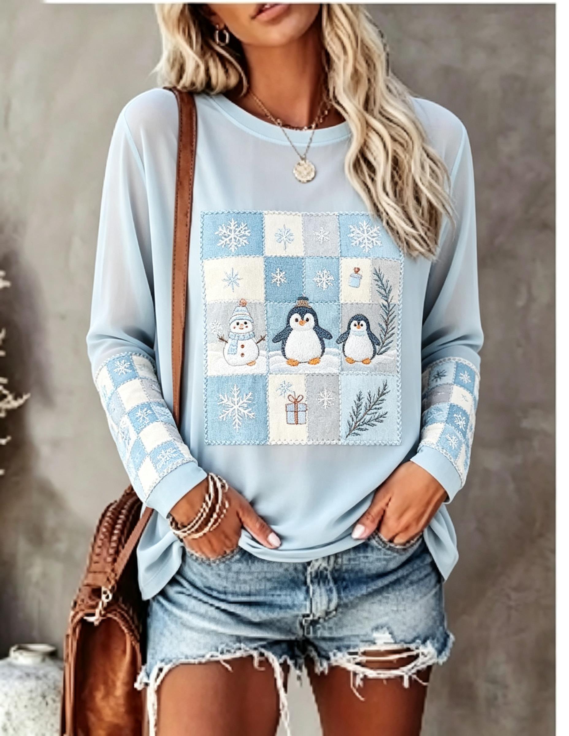Women Long Sleeve T Shirt Fox  - Blouses 评论和价格