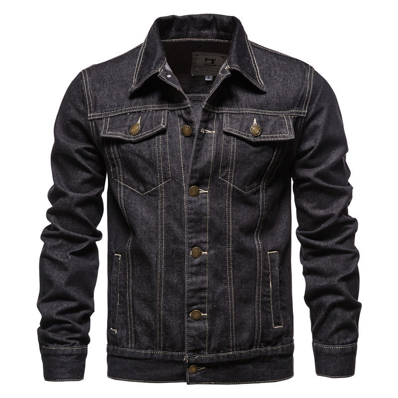 American Retro Men Lapel Denim - Jeans 评论和价格