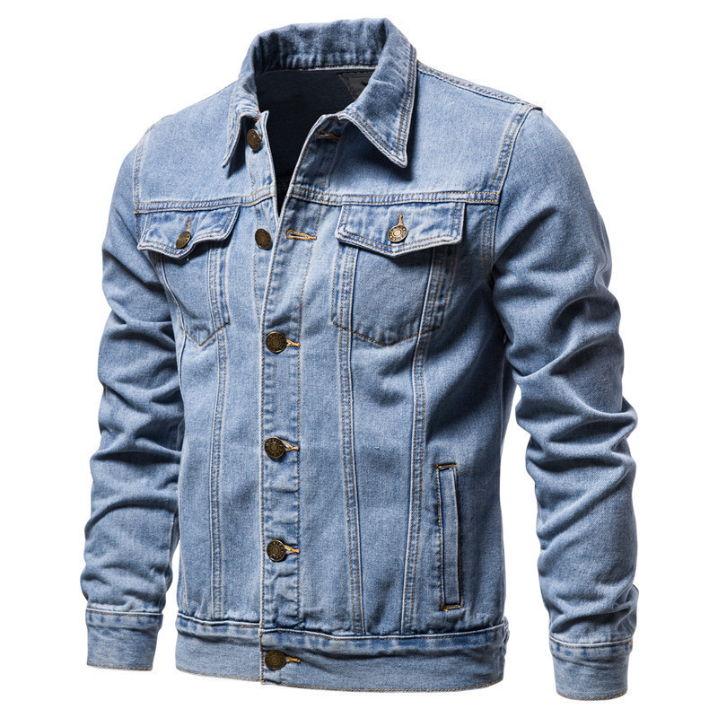 American Retro Men Lapel Denim - Jeans 评论和价格