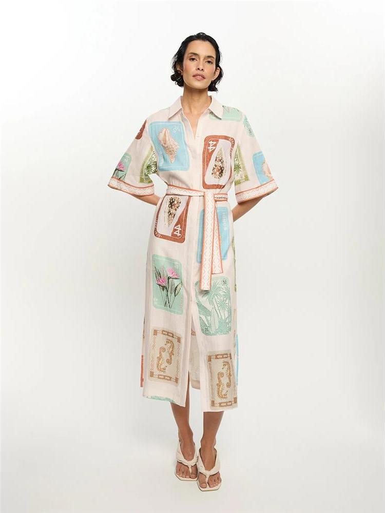 Cleanfit Linen Short Dress Wom - Casual Loose Linen Shirt Dress 评论和价格