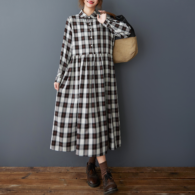 Spring Autumn Loose Korean Sty - Korean Style A Line Shirt Dress 评论和价格